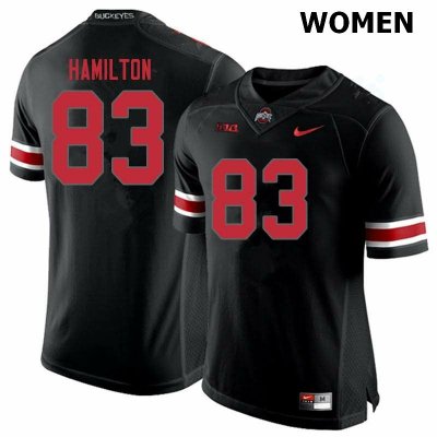 Women's Ohio State Buckeyes #83 Cormontae Hamilton Blackout Nike NCAA College Football Jersey Designated ZFJ6644VC